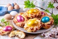 Traditional Easter bread with a egg