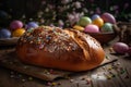 Traditional Easter bread. Generate ai