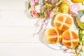 Traditional Easter hot cross buns Royalty Free Stock Photo