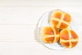 Traditional Easter hot cross buns Royalty Free Stock Photo