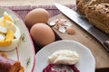 Traditional easter meal in east Europe, view from above