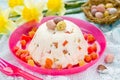 Traditional Easter molded dessert paska