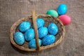 Traditional Easter Paschal wicker basket Royalty Free Stock Photo