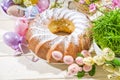 Traditional Easter round cake Royalty Free Stock Photo