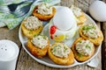 Traditional Easter snack stuffed eggs