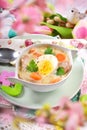 Traditional easter white borscht Royalty Free Stock Photo