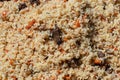 Traditional Eastern culinary dish - pilaf. Close-up view of Asian tasty food background