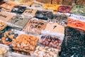 Traditional ecuadorian food market selling spices products and other food items in Cuenca, Ecuador, South America Royalty Free Stock Photo