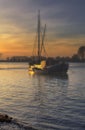 Traditional Eel Fishing Ship,Rhine River,Germany Royalty Free Stock Photo