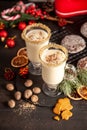 Traditional eggnog for Christmas