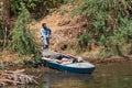 Traditional egyptian fisherman on the Nile