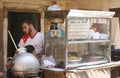 Traditional Egyptian foul Arabic food street vendor