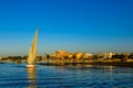 Traditional egyptian vessel felucca on a Nile river in Luxor, Egypt Royalty Free Stock Photo