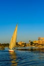 Traditional egyptian vessel felucca on a Nile river in Luxor, Egypt Royalty Free Stock Photo