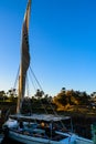 Traditional egyptian vessel felucca on a Nile river in Luxor, Egypt Royalty Free Stock Photo