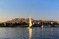 Traditional egyptian vessel felucca on a Nile river in Luxor, Egypt Royalty Free Stock Photo