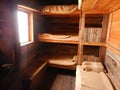 Alpine wooden bivac hut interior Royalty Free Stock Photo