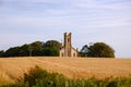 Traditional English church in fields Royalty Free Stock Photo