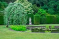 Traditional English Garden in rainy day Royalty Free Stock Photo