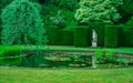 Traditional English Garden in rainy day Royalty Free Stock Photo