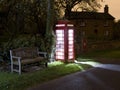 Traditional english phonebox at night Royalty Free Stock Photo