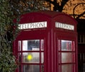 Traditional english phonebox at night Royalty Free Stock Photo