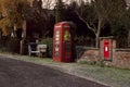 Traditional english phonebox at night Royalty Free Stock Photo