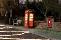 Traditional english phonebox at night Royalty Free Stock Photo