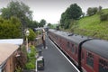 Traditional English railway station Royalty Free Stock Photo