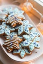 Traditional Estonian handmade decorated gingerbread cookies for Christmas piparkook