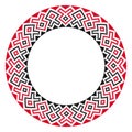 Traditional ethnic round geometric embroidered pattern