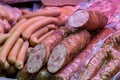 Traditional european sausages and frankfurters