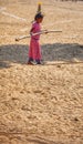 Traditional Fair in Pushkar. The girl tightrope Dancer