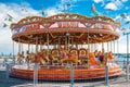Traditional fairground vintage carousel in Cardiff Royalty Free Stock Photo