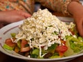 Traditional famous Arabic fattoush salad
