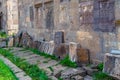 Traditional famous cross-stones near the walls of Tatev Monastery