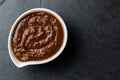 Traditional famous mexican sauce salsa chocolate chili mole poblano. Mole from Puebla, Mexico.