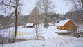 Old farm in an estonian winter landscapee Royalty Free Stock Photo