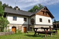 Traditional farming house , landscape Sumava, Czech republic, Europe