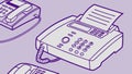 Traditional Fax Machine Office Communication Vector Illustration, vector design Generative AI Royalty Free Stock Photo