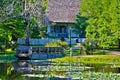 Traditional ferry and Acadian home Royalty Free Stock Photo