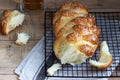 Traditional festive jewish challah bread made from yeast dough with eggs