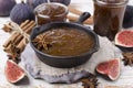 Traditional Fig jam with spices Royalty Free Stock Photo