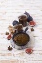 Traditional Fig jam with spices Royalty Free Stock Photo