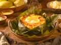 Filipino Bibingka Cake with Cheese and Egg Royalty Free Stock Photo