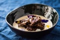 Traditional Finnish Easter rye pudding, with cream