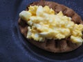 Traditional Finnish Karelian pies with egg butter
