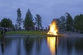 Traditional Finnish summer solstice bonfire