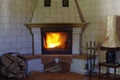 Traditional fireplace Royalty Free Stock Photo