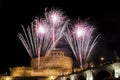 Traditional fireworks over Castel Sant' Angelo, Rome, Italy